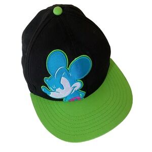 Disney Hat Baseball One Size Boys Youth Mickey Mouse  Neon Green Black
